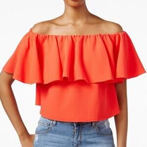 RACHEL Rachel Roy ruffle off shoulder crop top M